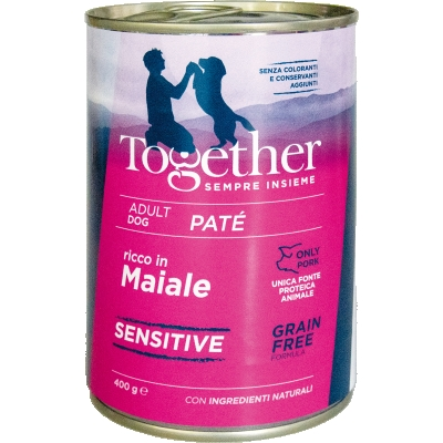 Alimento completo ricco in Maiale Fresco con Riso per il cane adulto sensibile di taglia media e grande.
