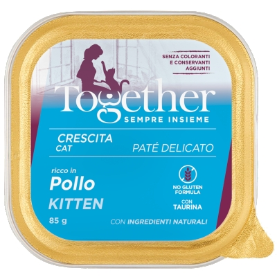 Alimento completo ricco in Pollo Fresco e Riso per il gattino da 1 a 12 mesi.
